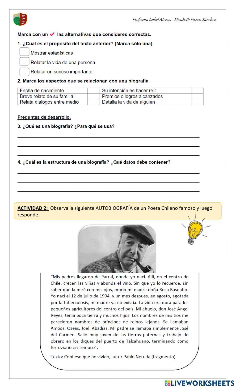 La biografía y autobiografía