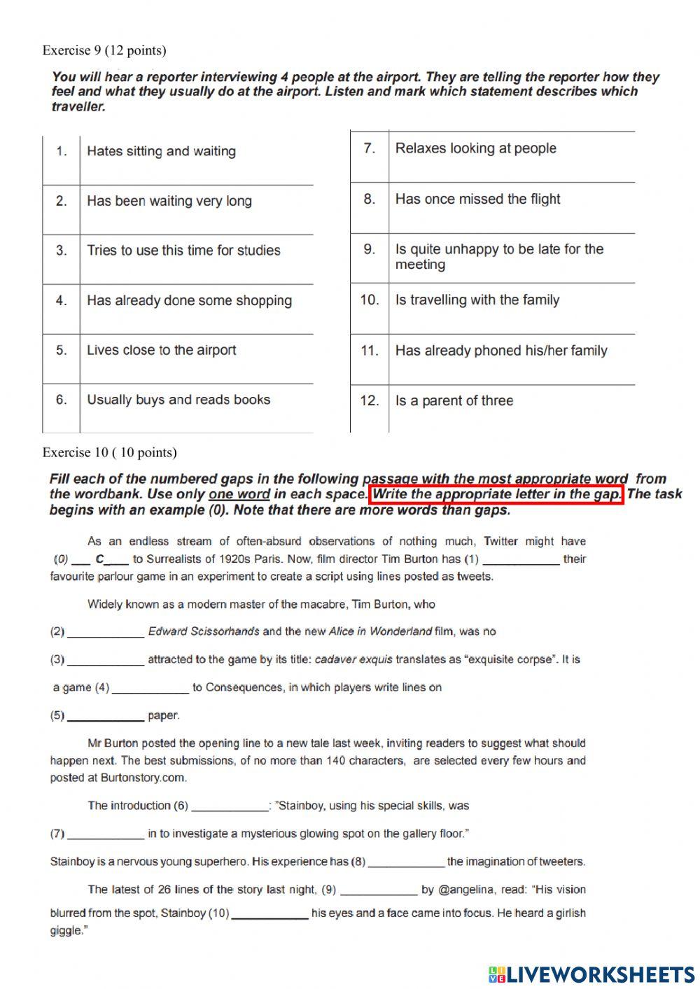 Unit 1 Grade 12 TEST