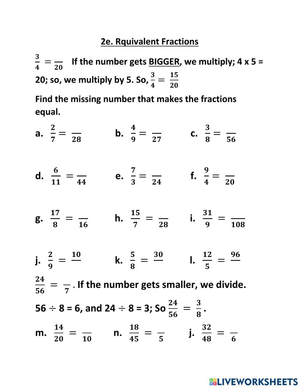 Equivalent Fractions
