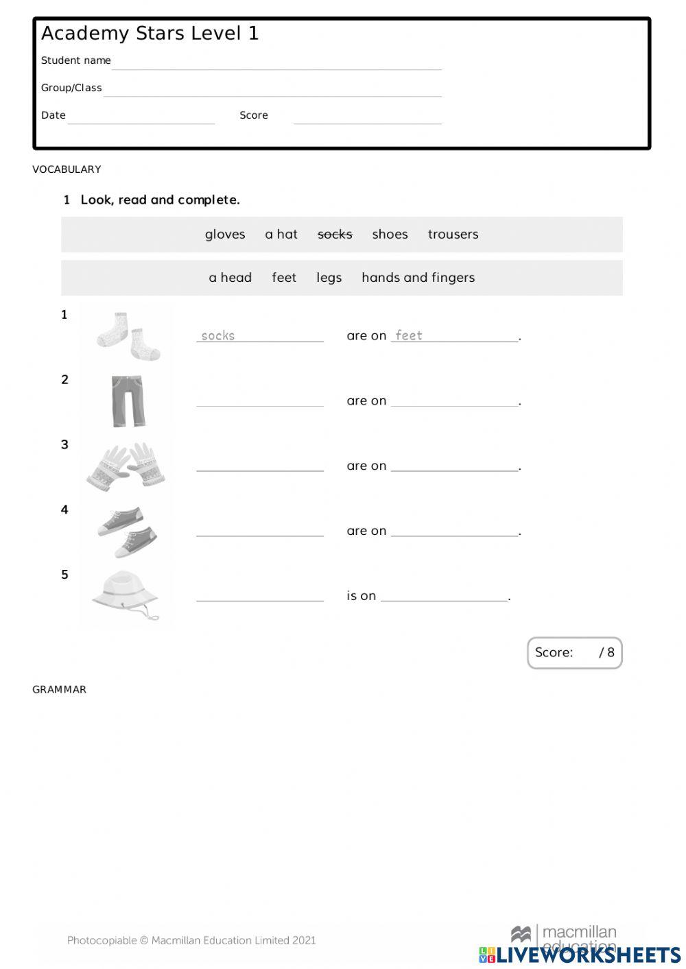 Academy stars 1 free interactive worksheets 6771910