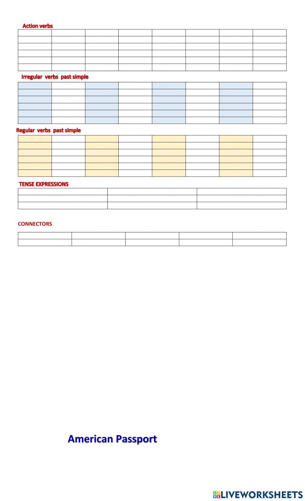 Vocabulary a1-a2. American Passport