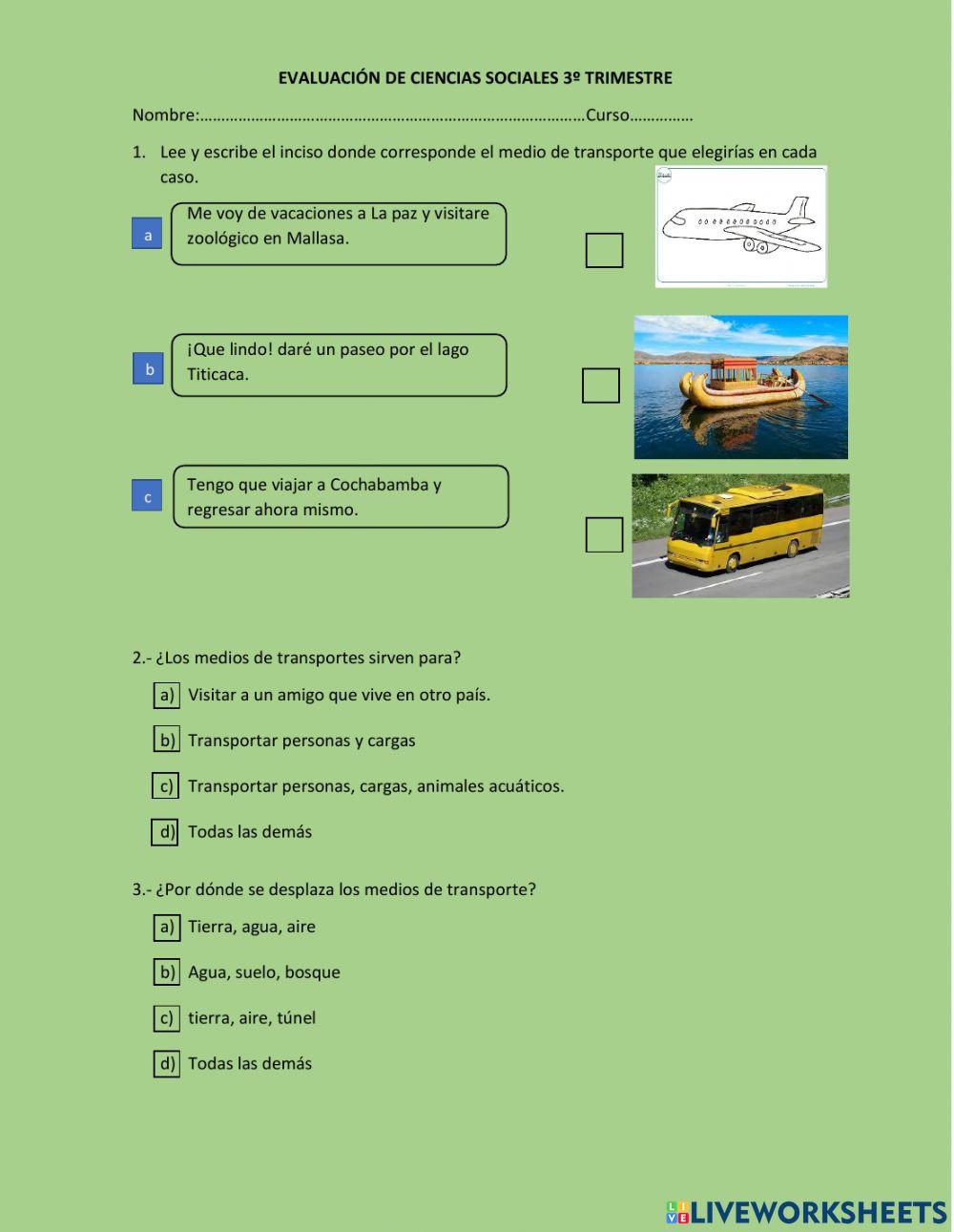 Evaluación 3er trimestre