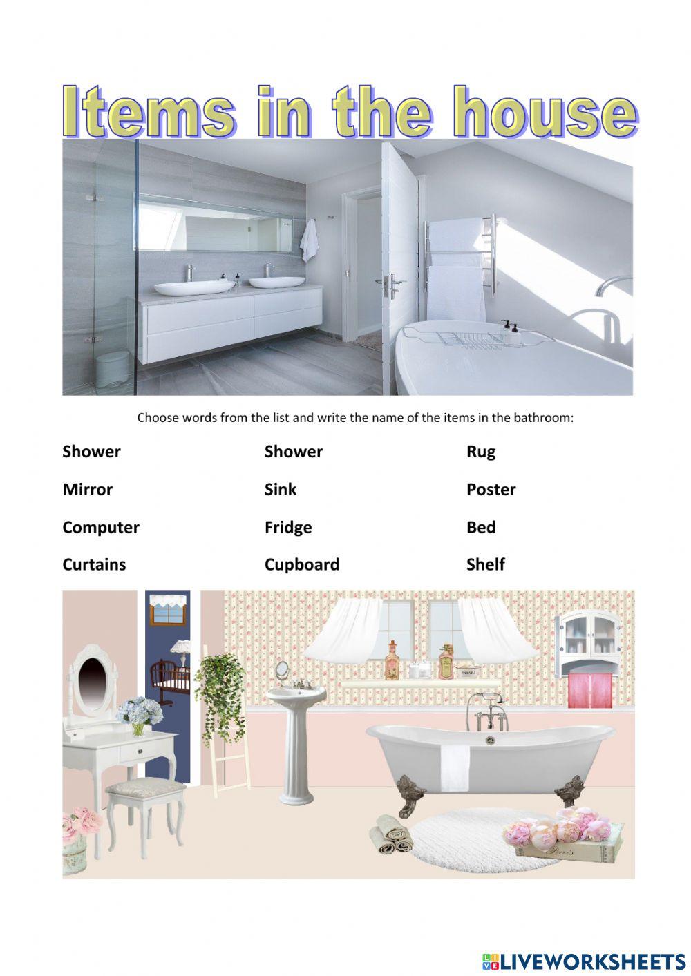 Place prepositions and items house