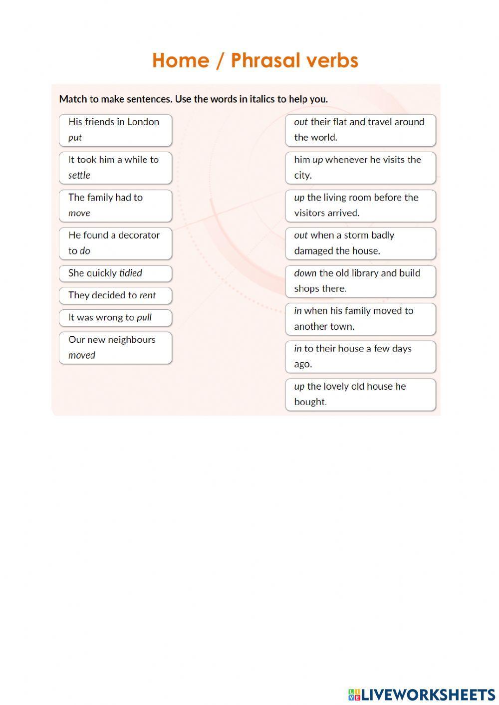 Optimise B1 unit 2 phrasals