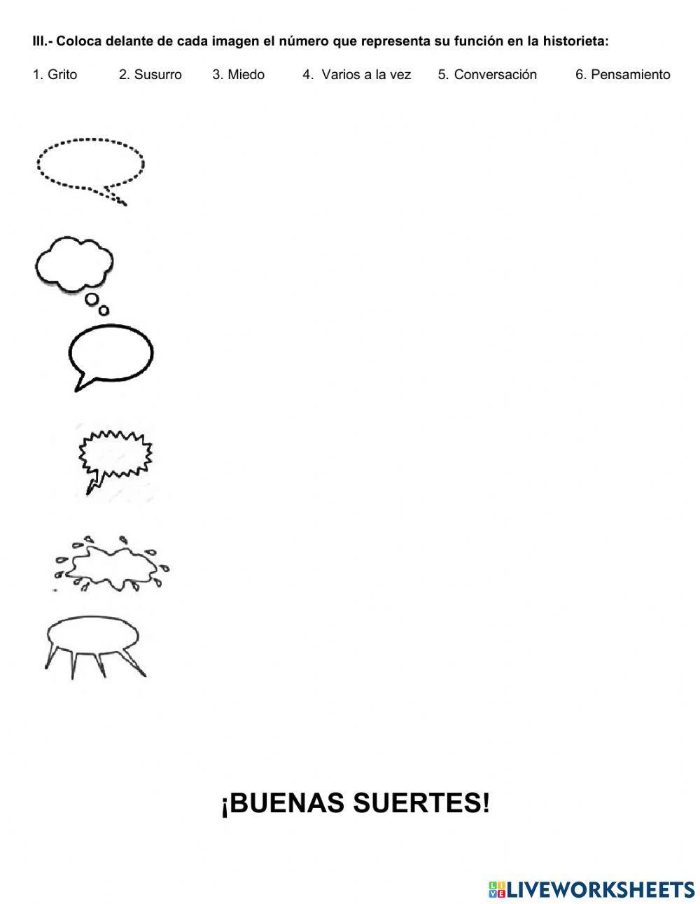 Evaluacion sobre la Historieta