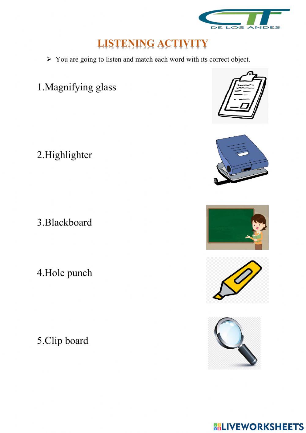 Classroom objects