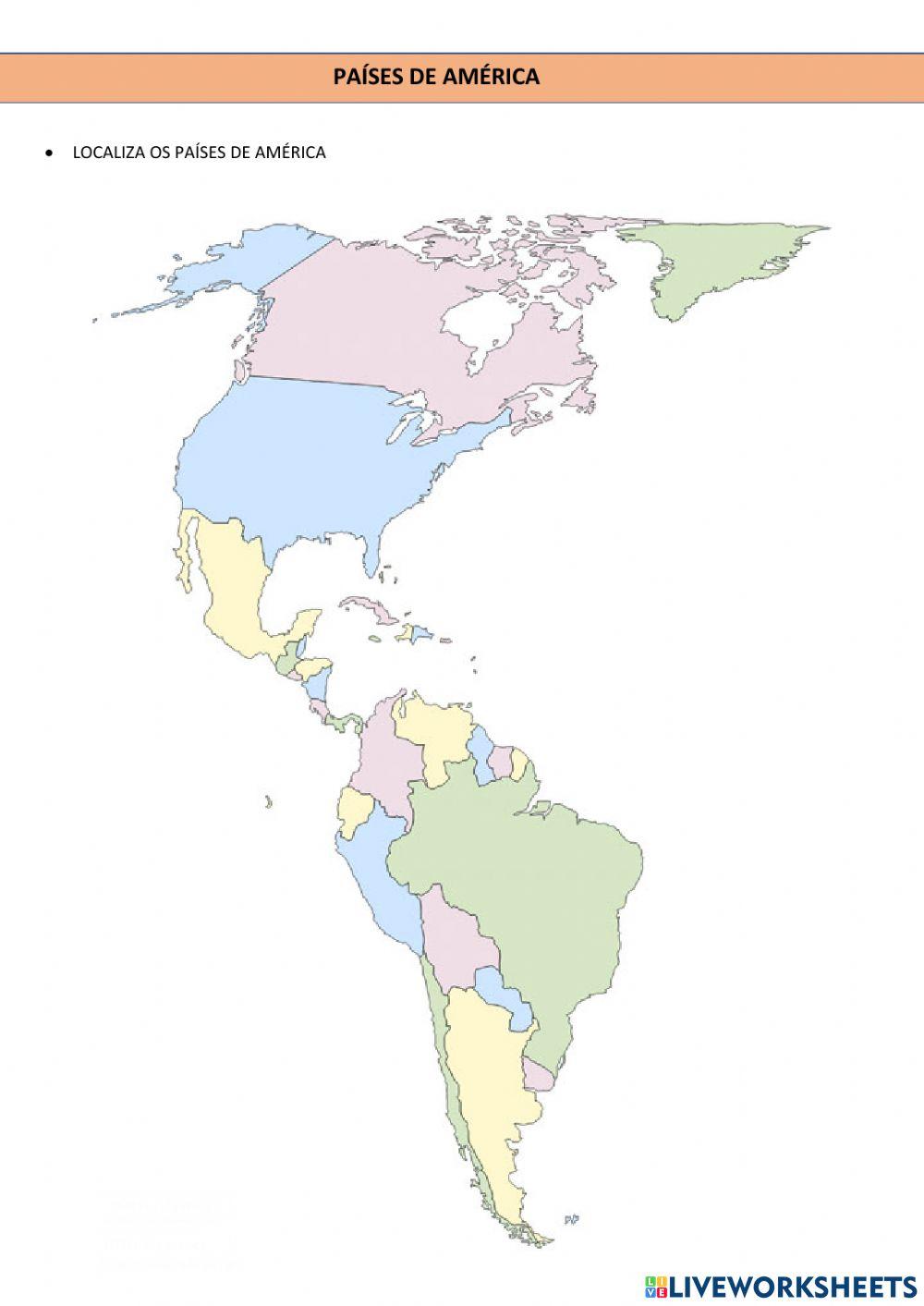 Países e capitais de américa