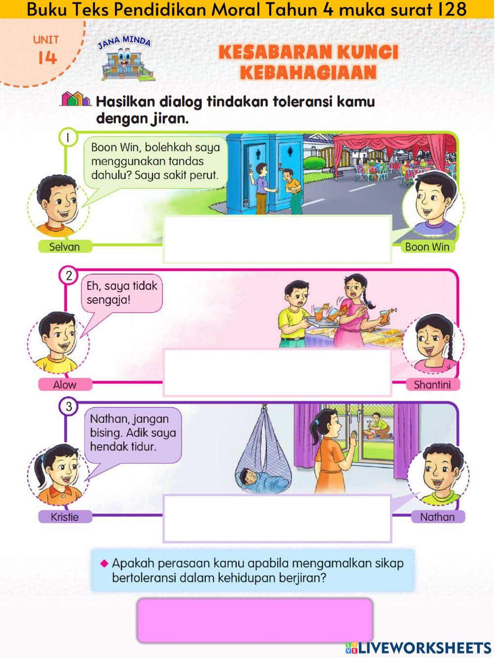 Pendidikan Moral Tahun 4 PdPR Minggu 38 Khamis 11hb November  2021 - UNIT 14 TOLERANSI - Kesabaran Kunci Kebahagiaan