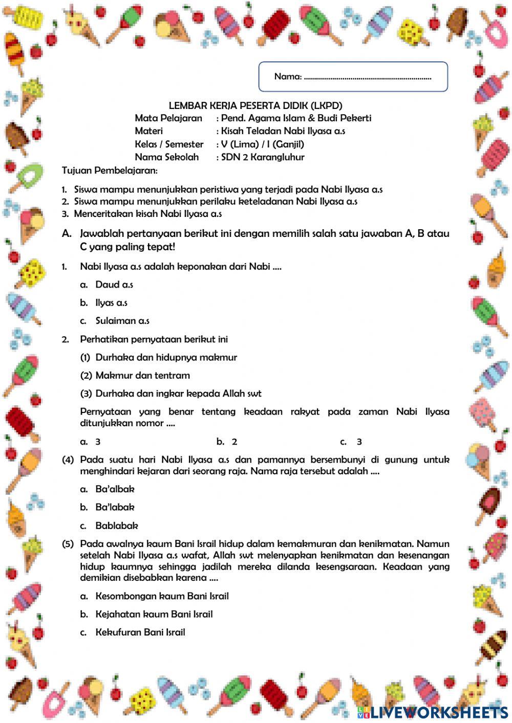 Kisah Nabi Ilyasa a.s