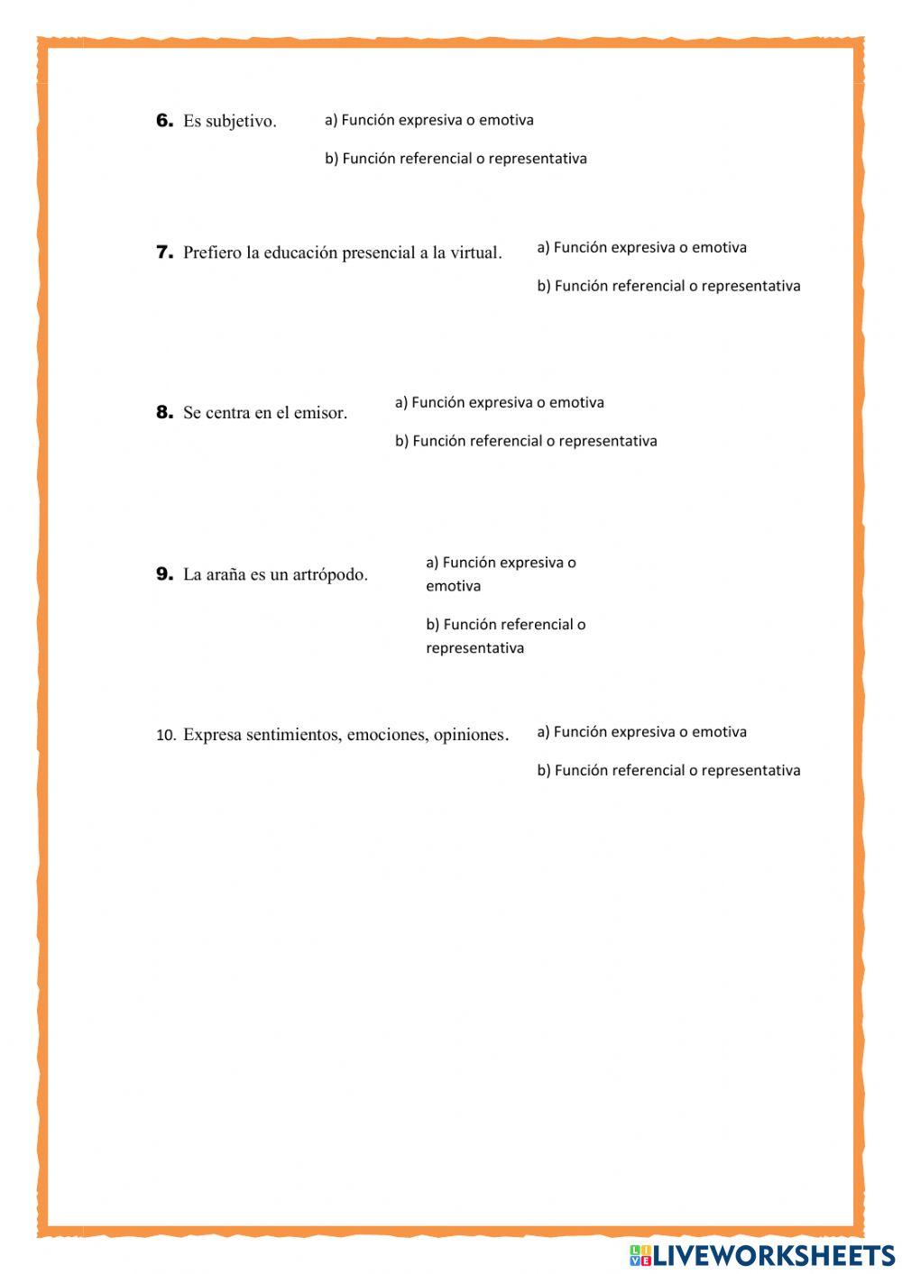 Funciones: emotiva y referencial