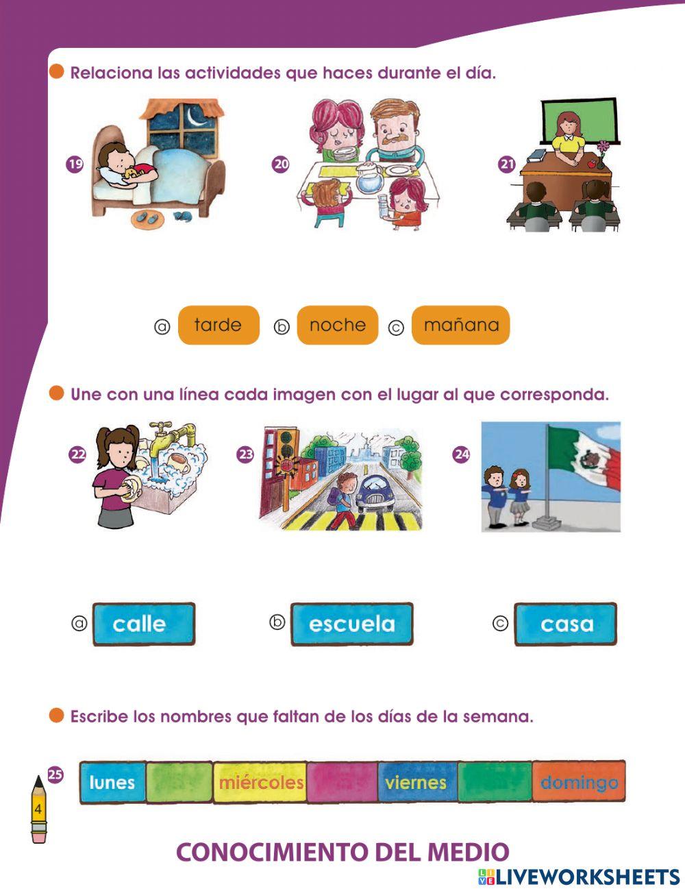 Examen trimestral de conocimiento del medio 1°a