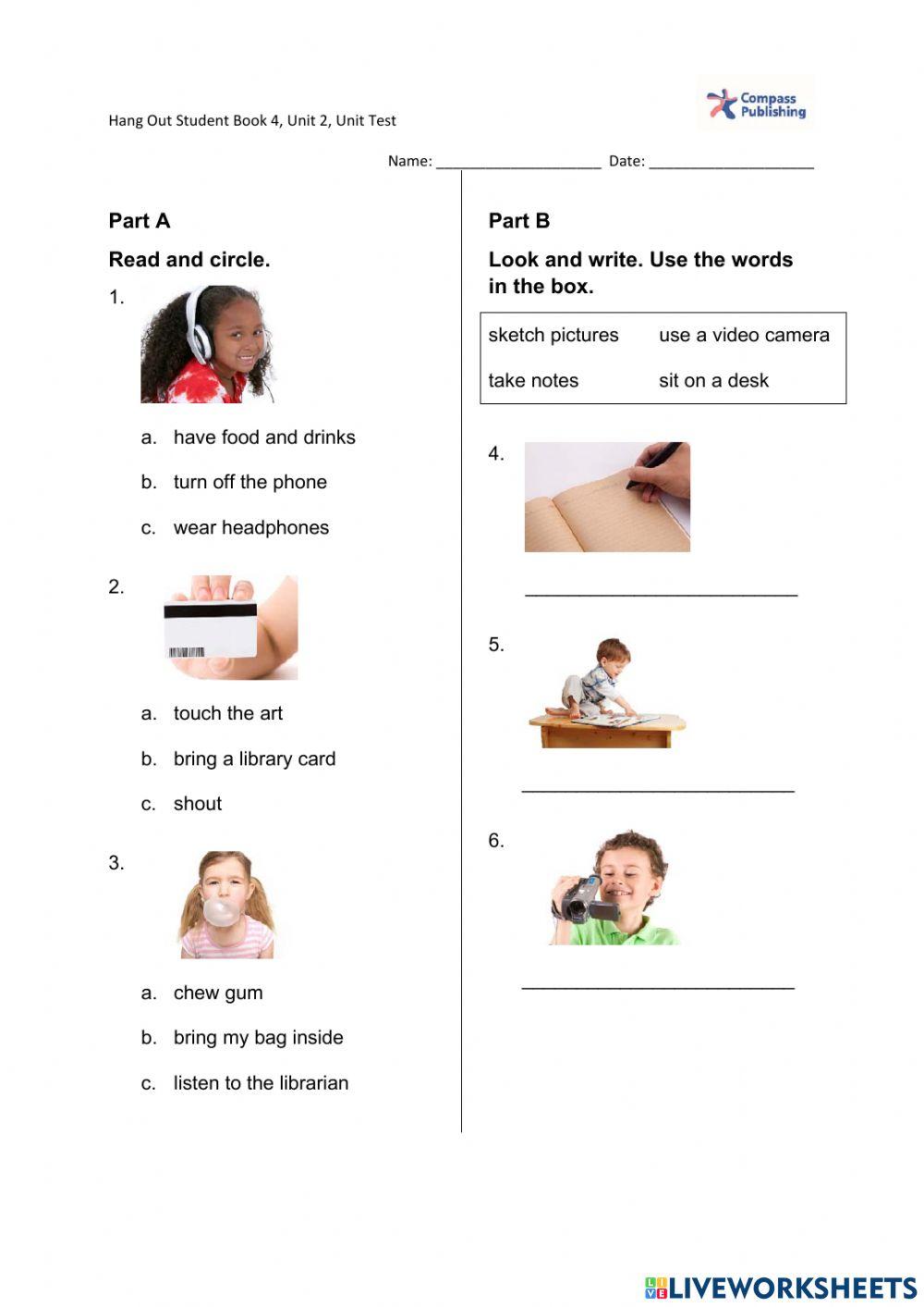 Grade 4-Unit test 2