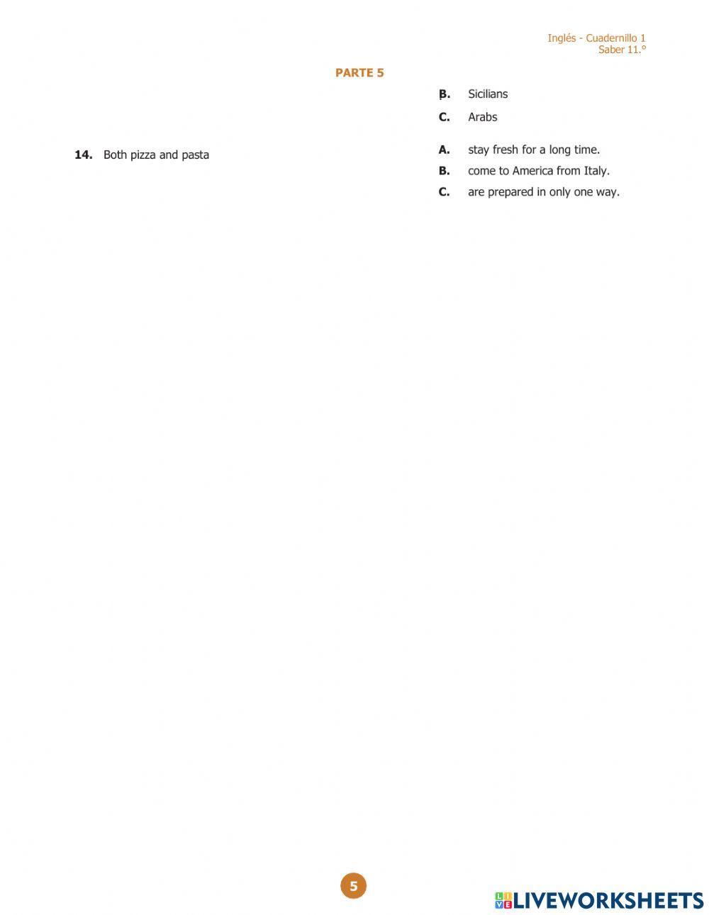 RECUPERACION DE INGLES 10 Y11