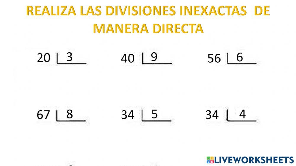 Divisiones inexactas Divisiones inexactas