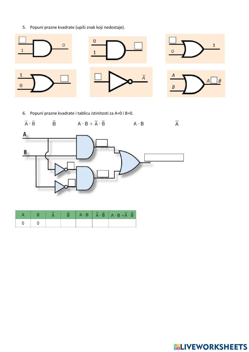 Provjera znanja Logičke izjave i logički sklopovi
