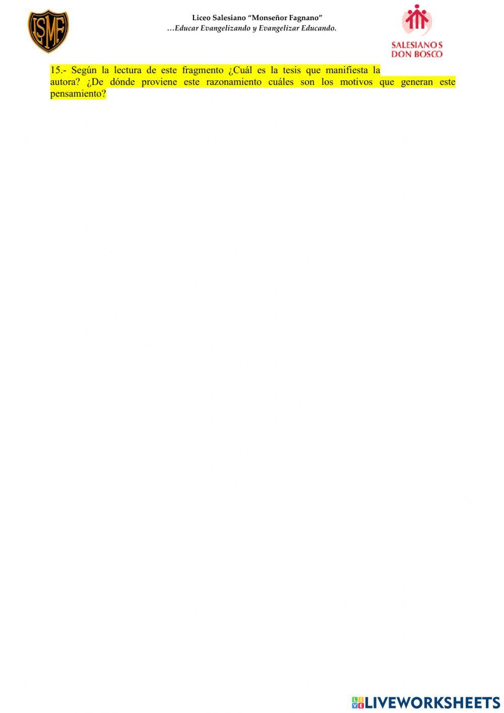 Evaluación - Cuartos medios A y B