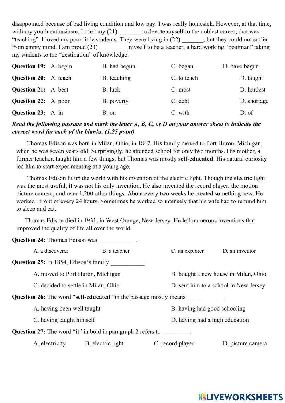 ENGLISH 10 45 MINUTES