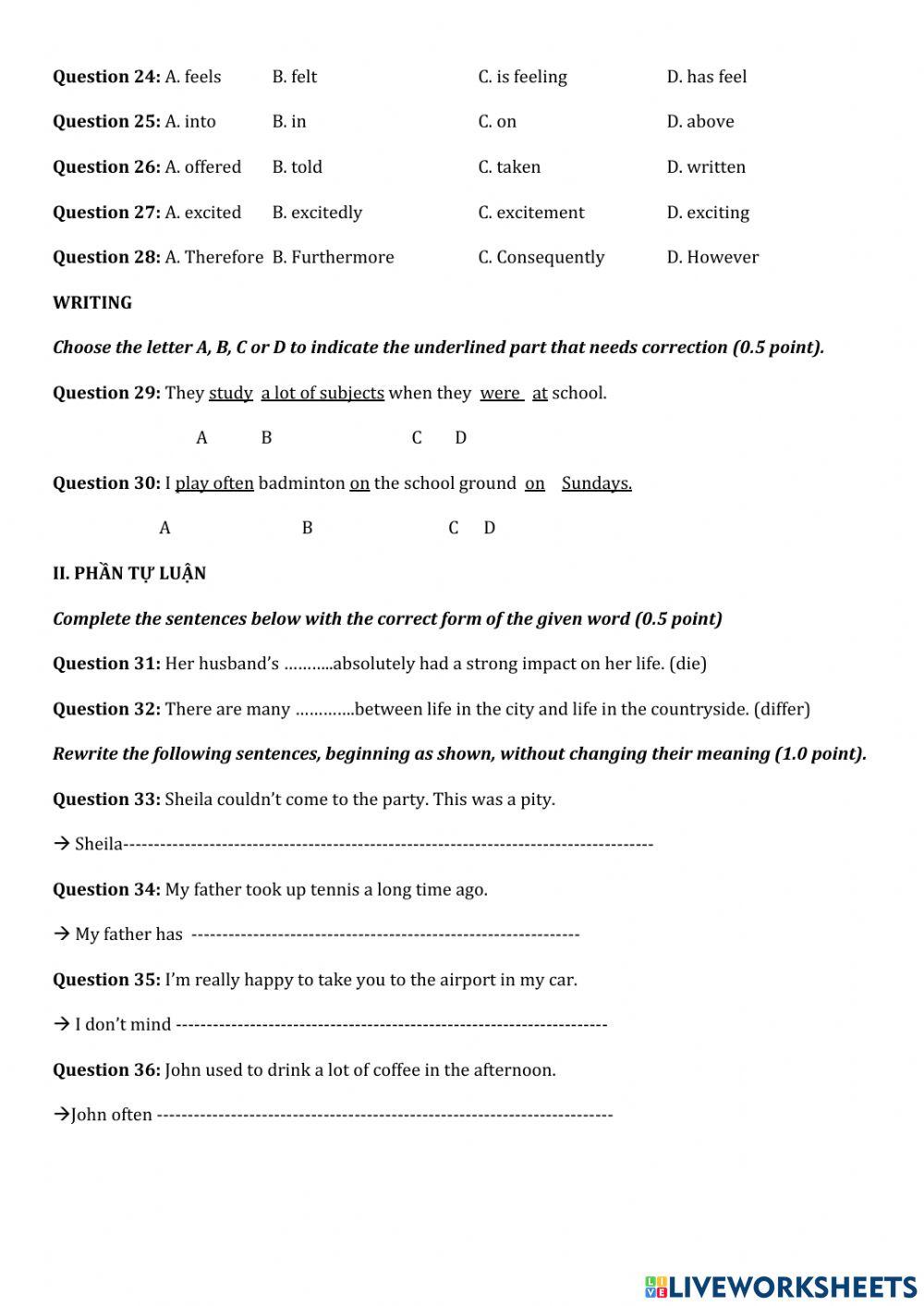 ENGLISH 10 45 MINUTES