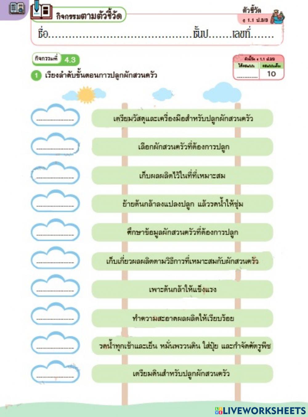 ขั้นตอนการปลูกพืช