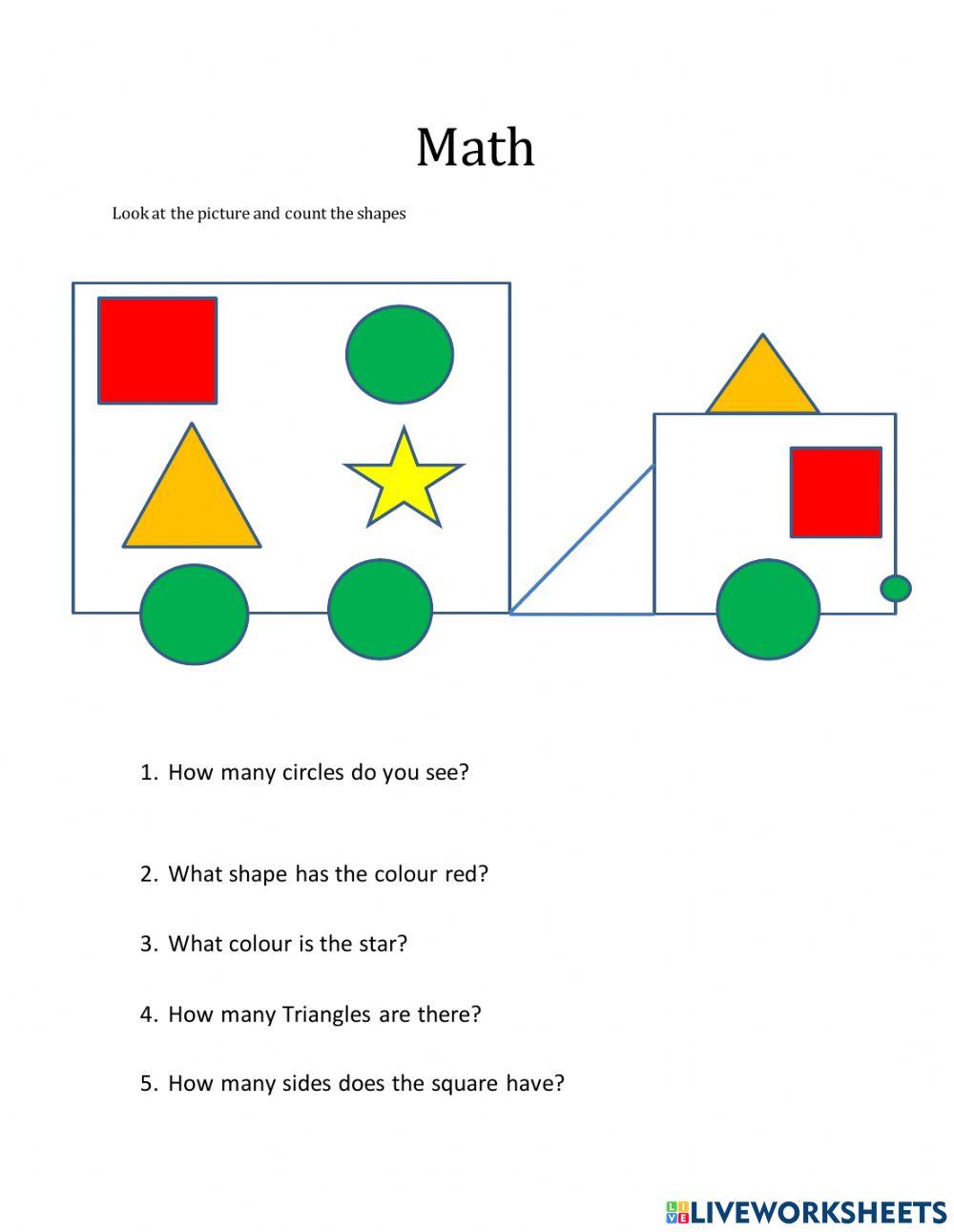 Shapes online exercise for K | Live Worksheets