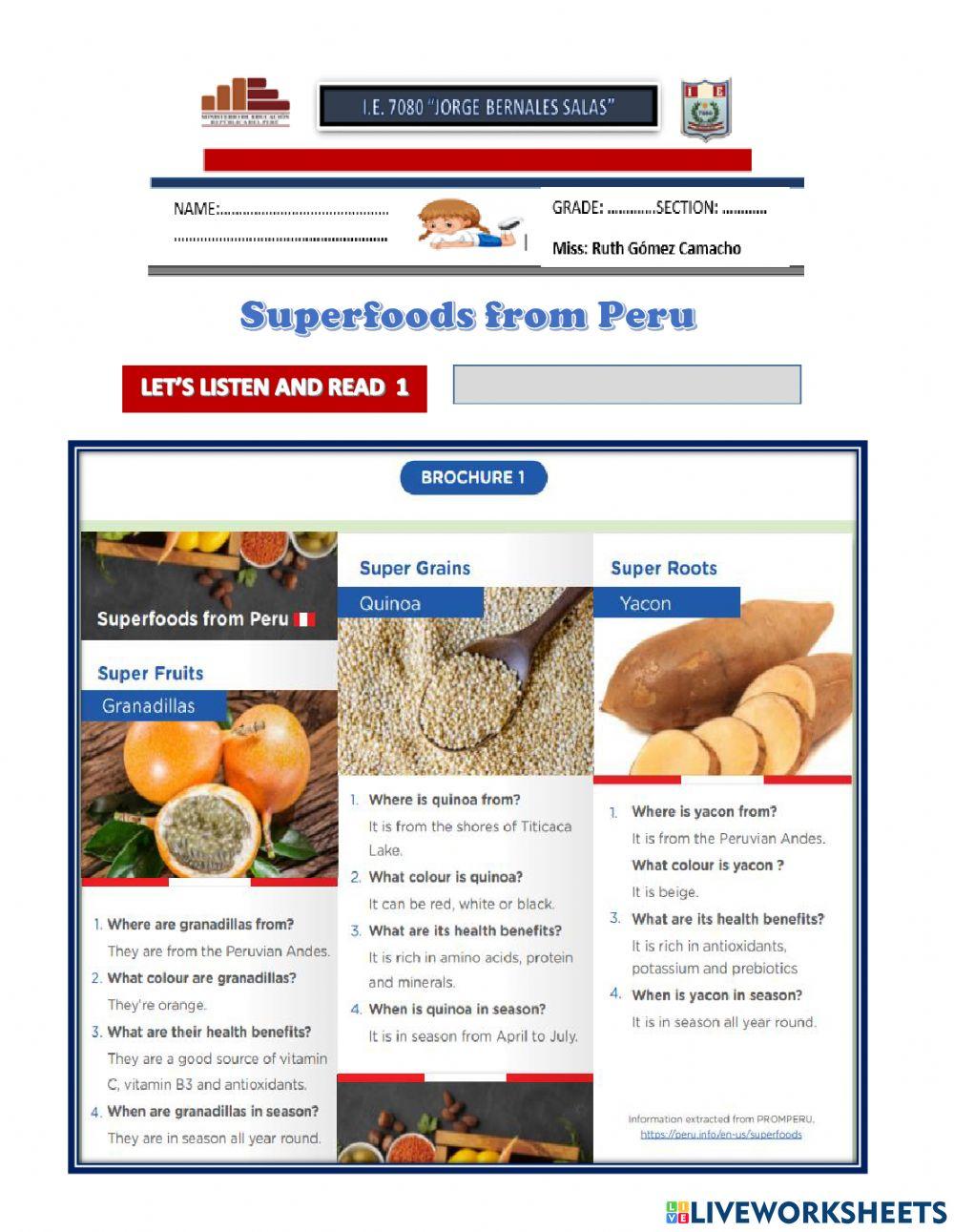 Superfoods from peru