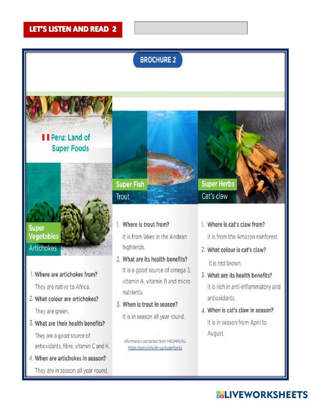 Superfoods from peru