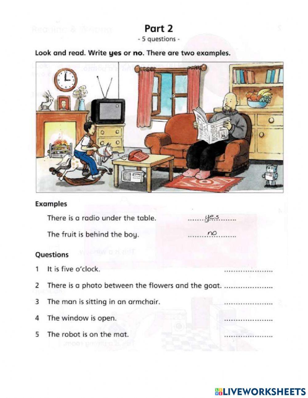 YLE STARTERS READING PART -TEST 3 O