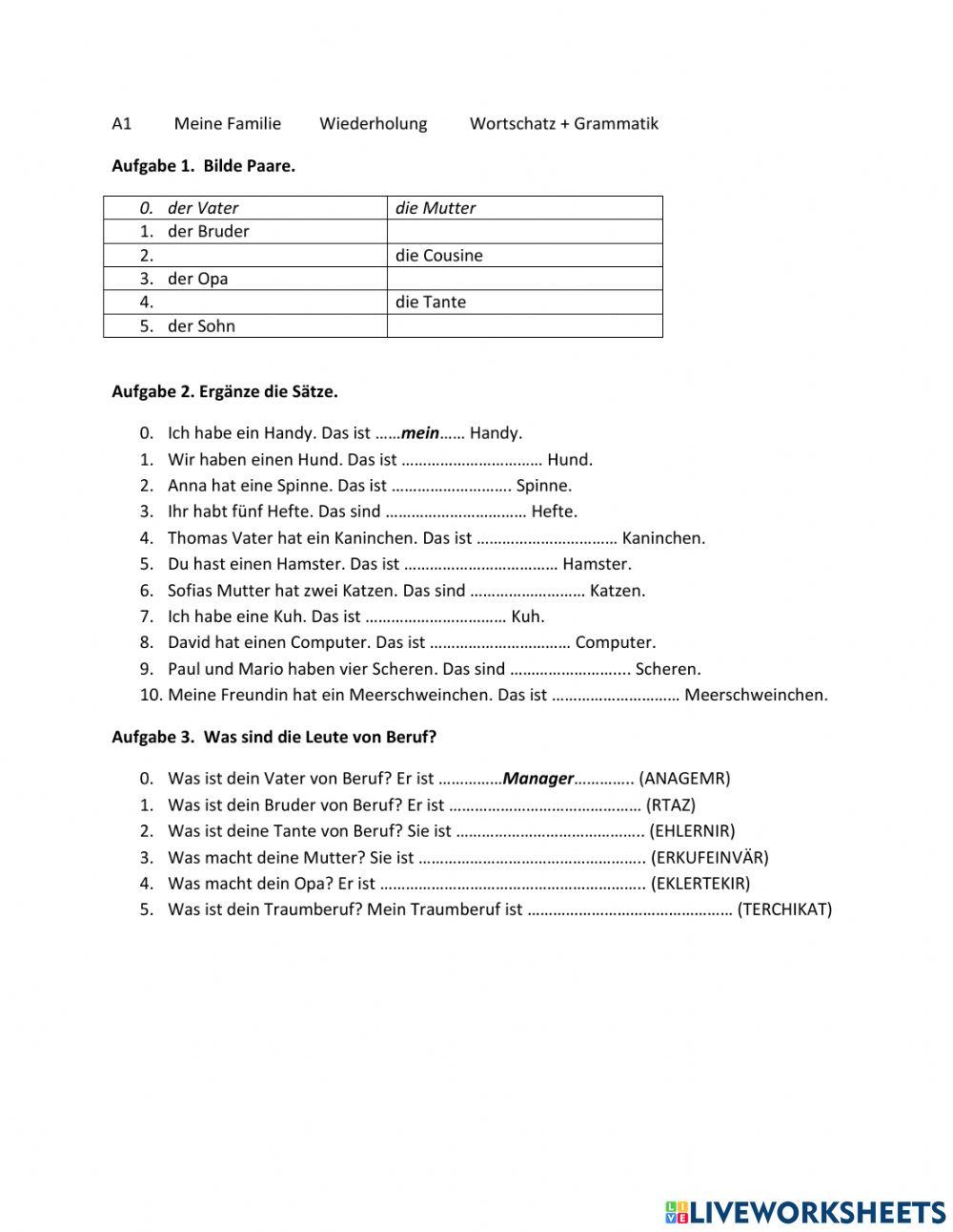 Lektion 6 Wiederholung