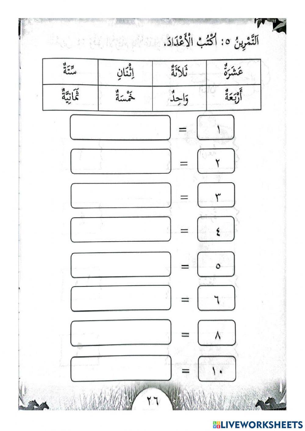 Kafa - bahasa arab tahun 1 : nombor