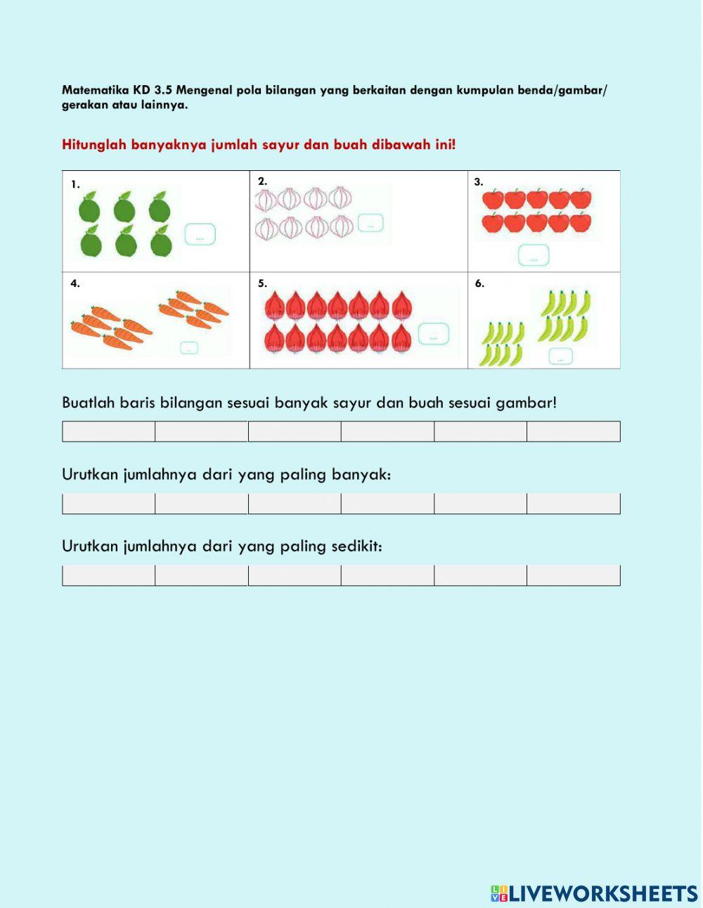 Lembar Kerja Kelas 1 Tema 4 Sub 1 PB 6