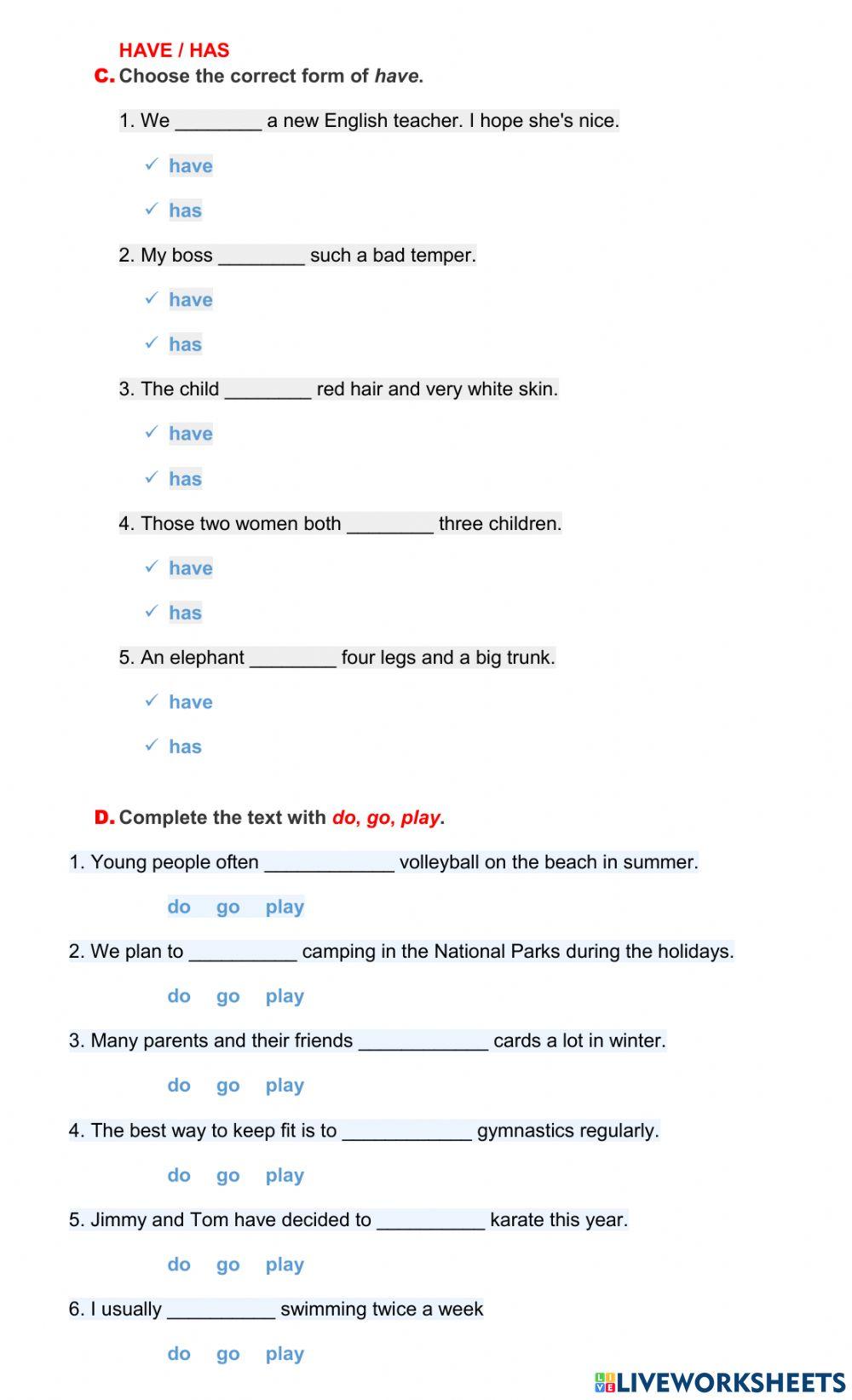 STARTERS - UNIT 1 EXAM