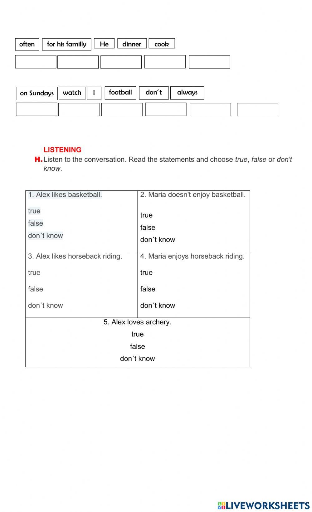 STARTERS - UNIT 1 EXAM