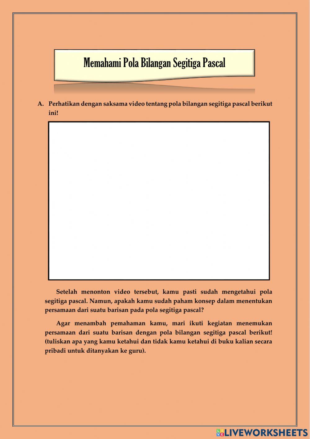 Pola Bilangan Segitiga Pascal