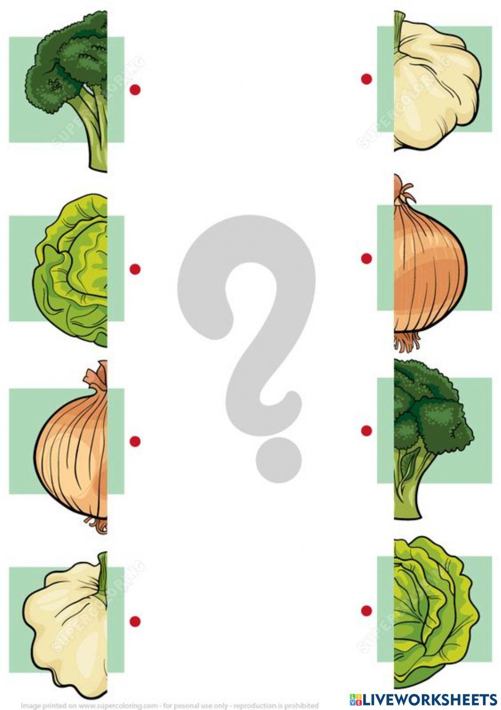 Găseste jumatatea legumelor