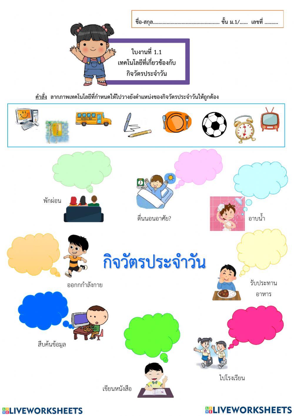 1.1 เทคโนโลยีในชีวิตประจำวัน