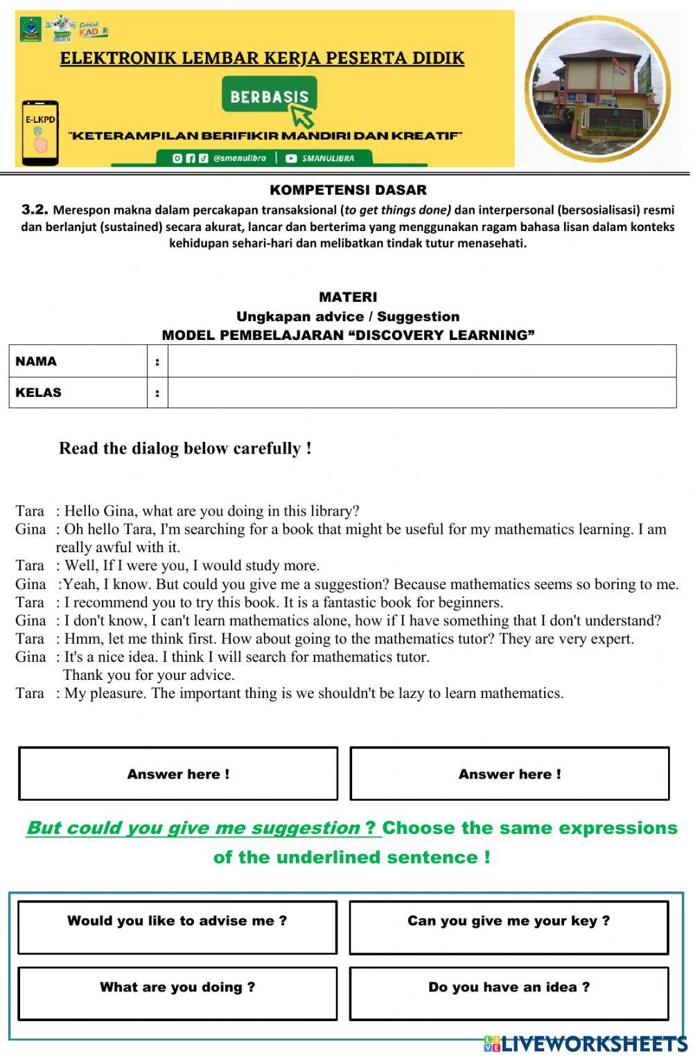 Expression  of Advice