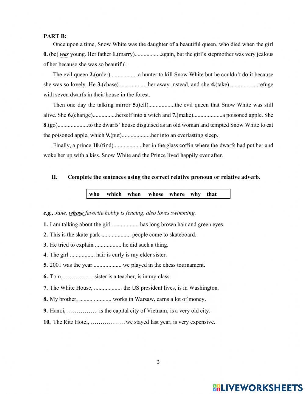 DS - Access 3 - Test 1 Vocab + Gr