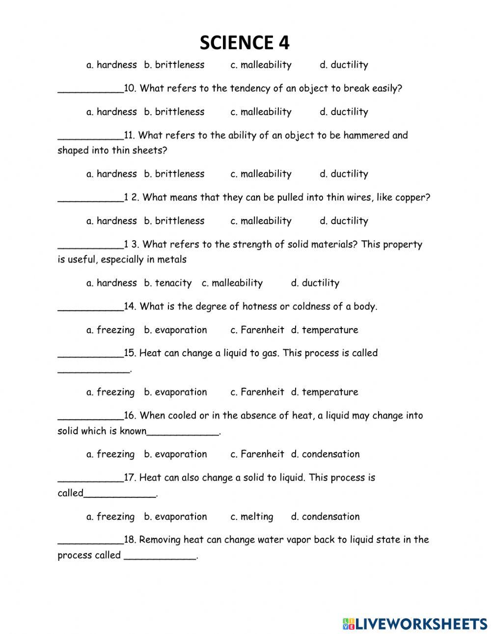 SCIENCE 4 REVIEWER Online Exercise For Live Worksheets science-4-reviewer-online-exercise-for-live-worksheets