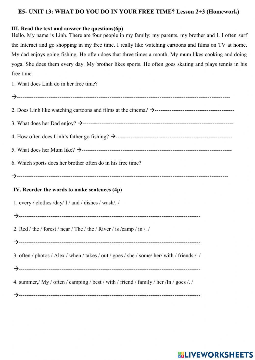 E5- unit 13 lesson 2+3