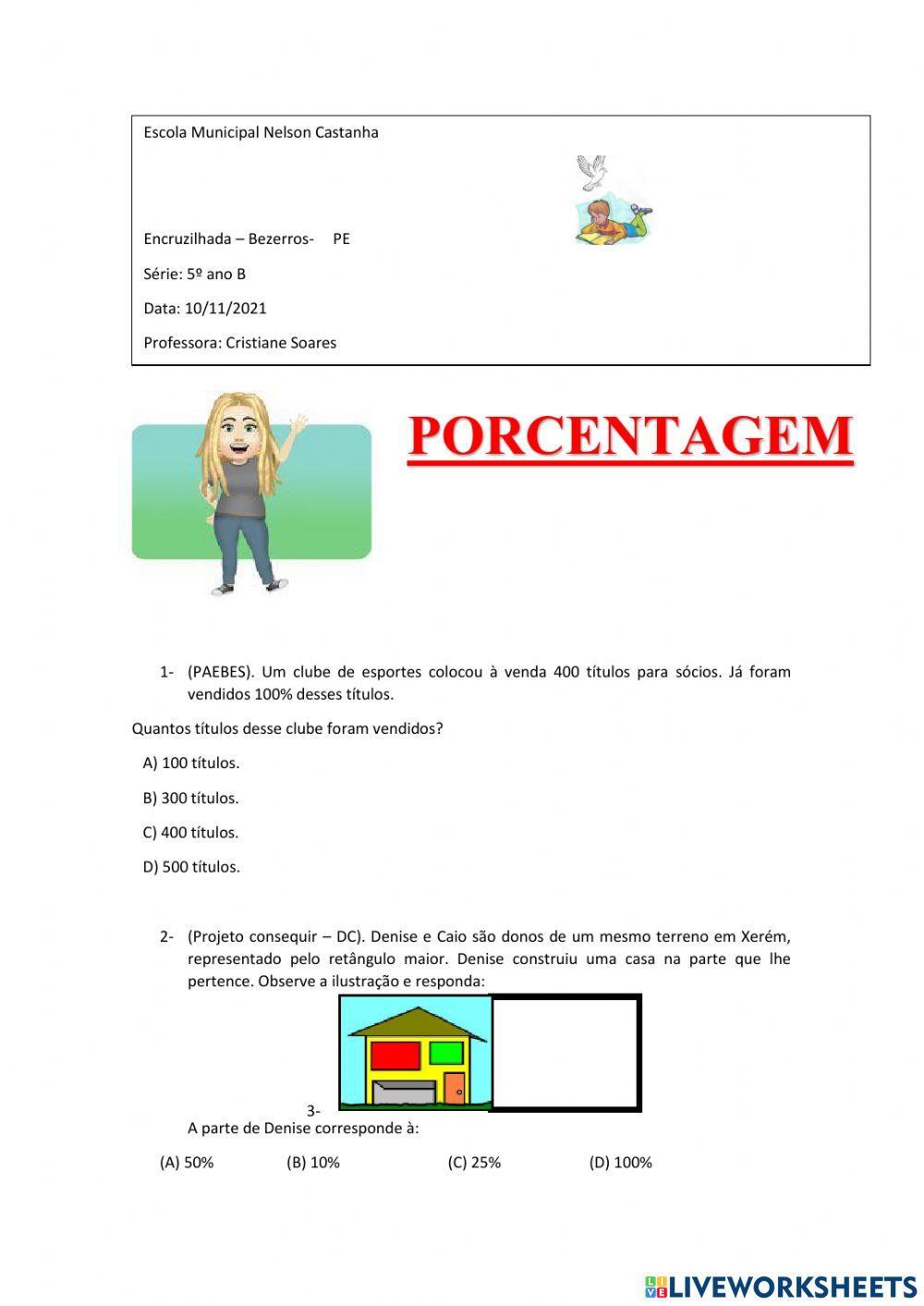 Porcentagem Porcentagem