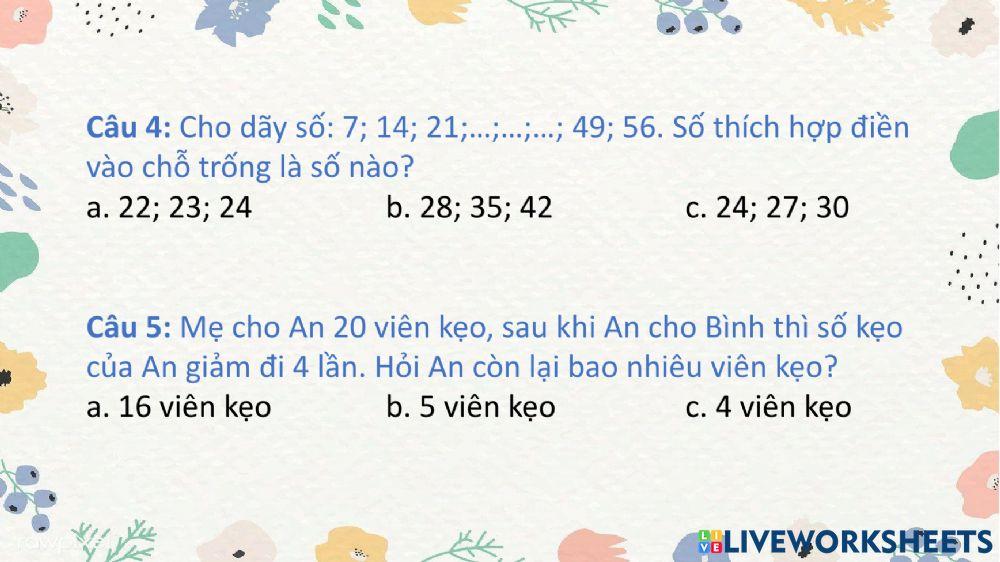 Phiếu ôn tập tuần 8