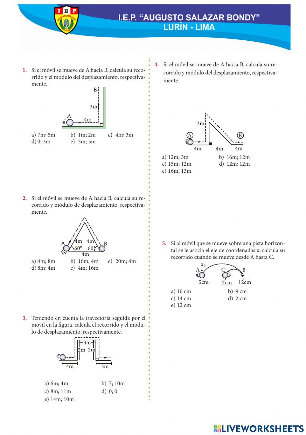 Recorrido y desplazamiento