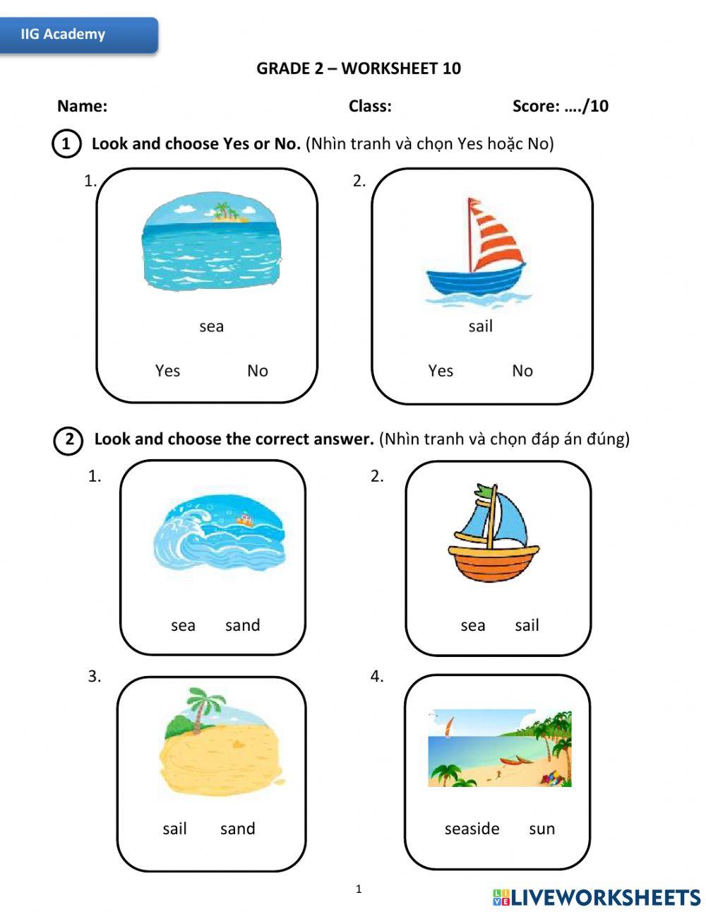 IIG-Grade 2-Worksheet 10