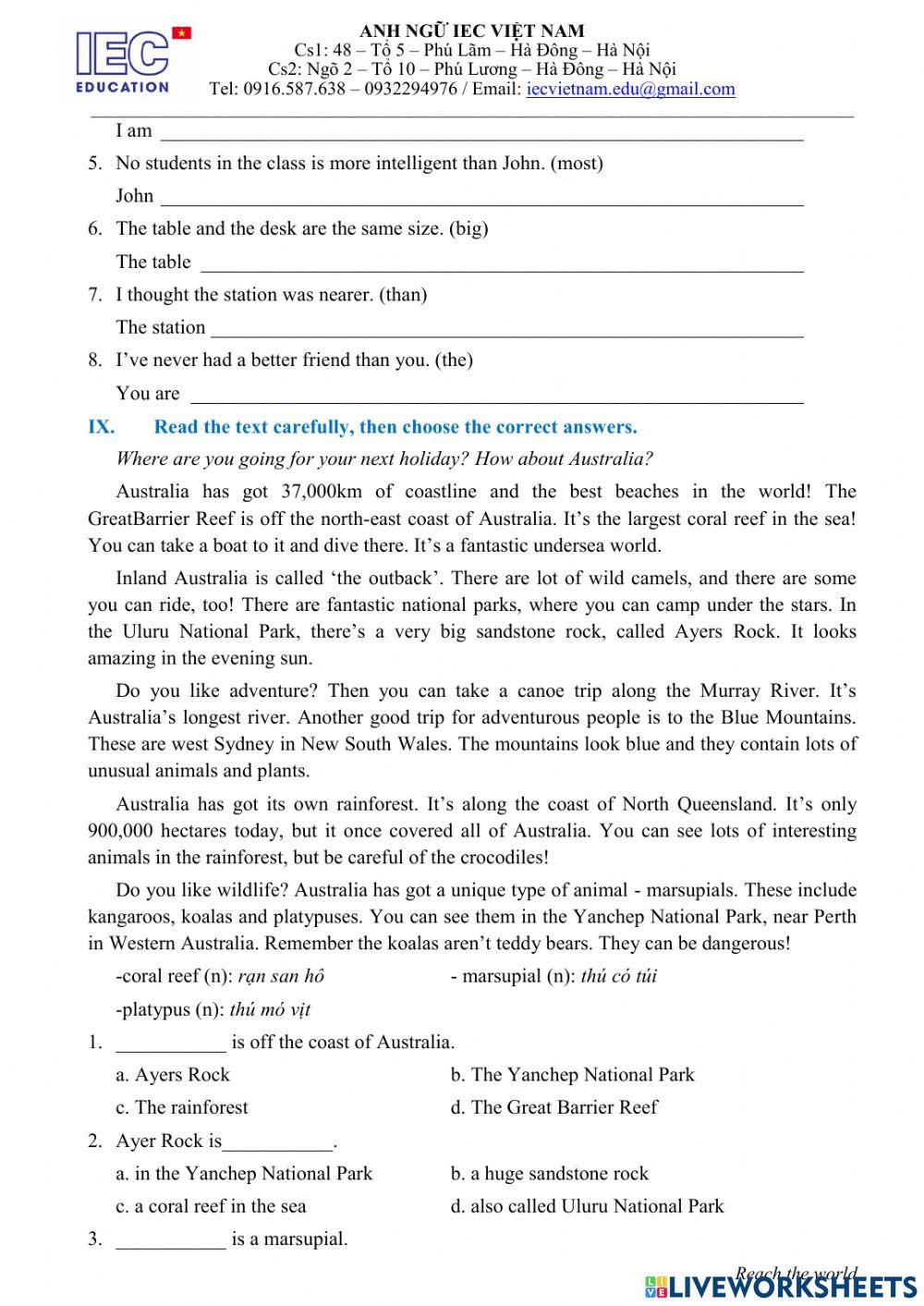 Unit5: Grade 6 :NATURAL WONDER OF VIETNAM