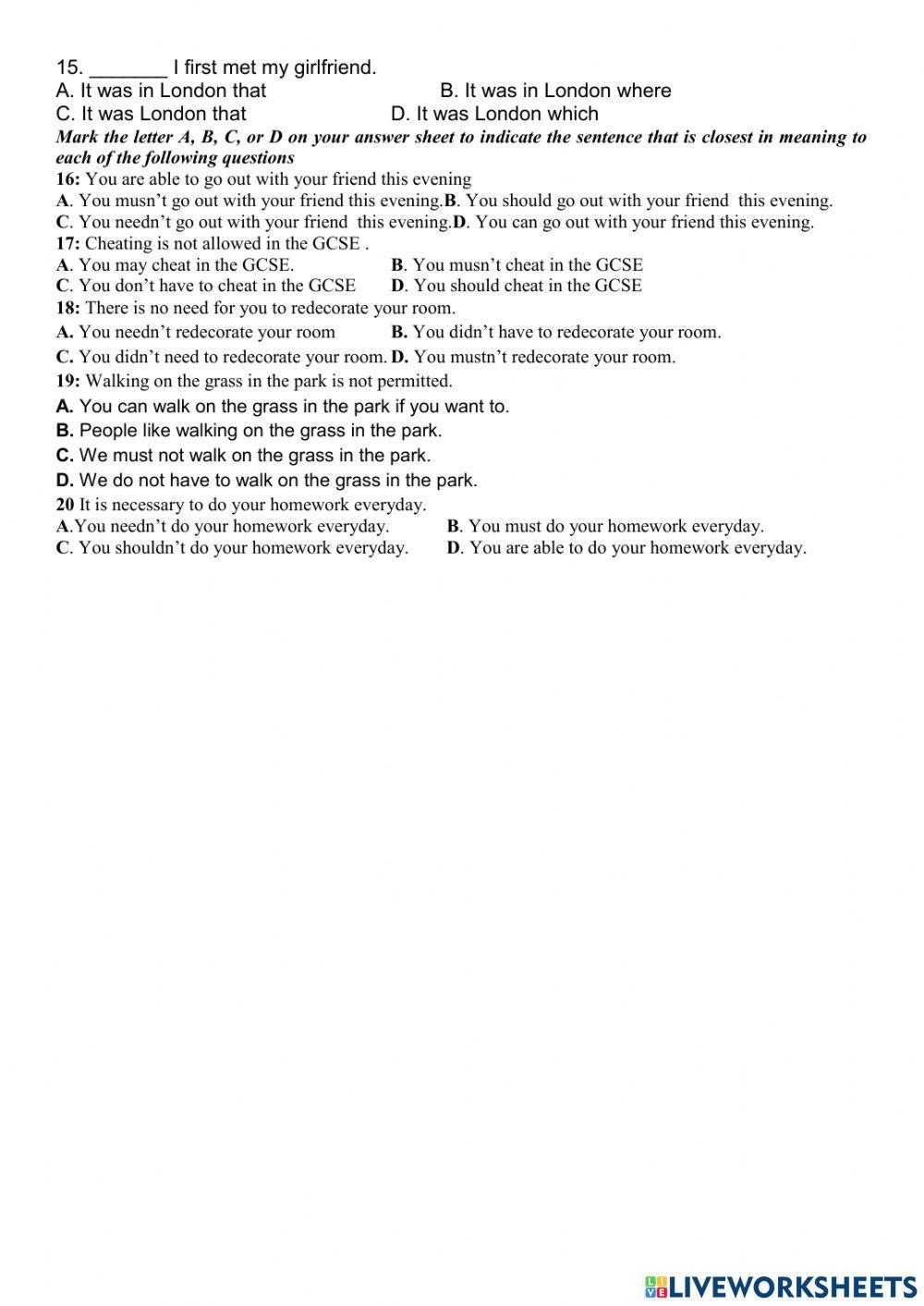 Dt english 11 cleft sentence