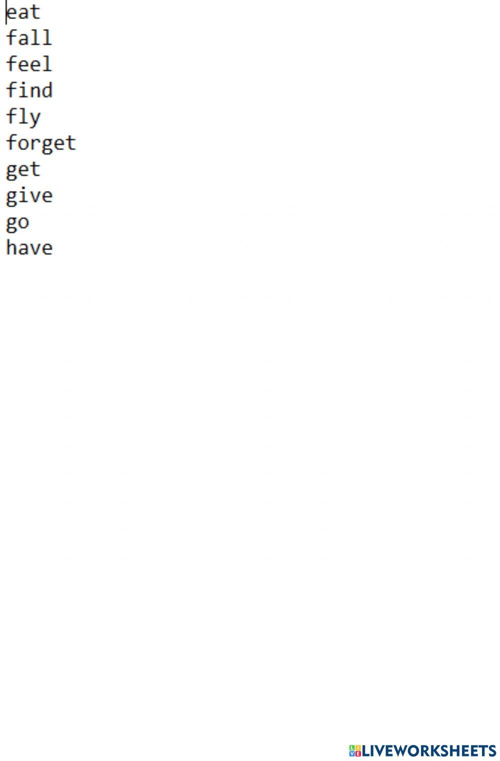 Past Simple Irregular