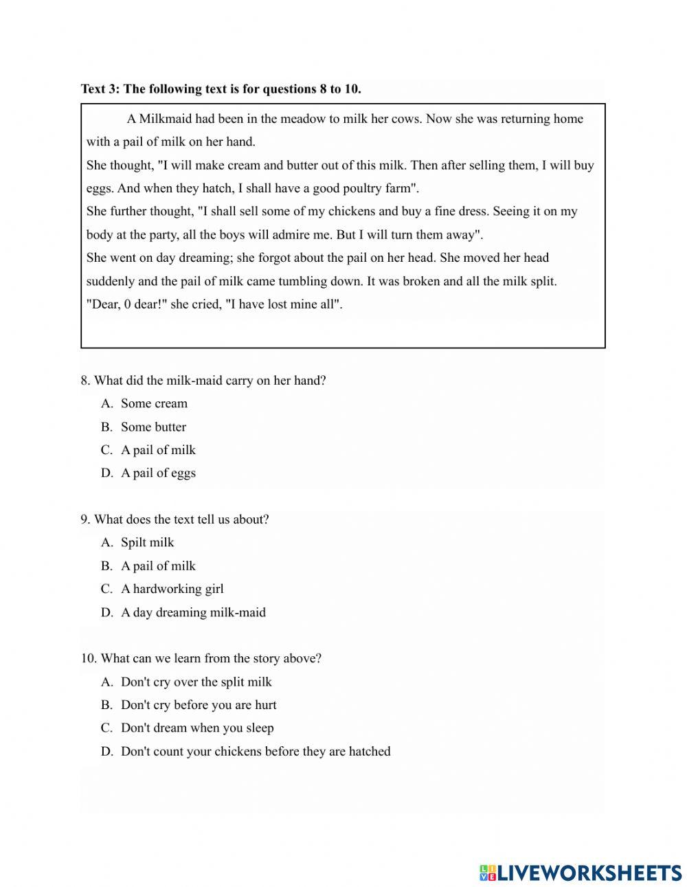 Graded Exercise-Narrative Text