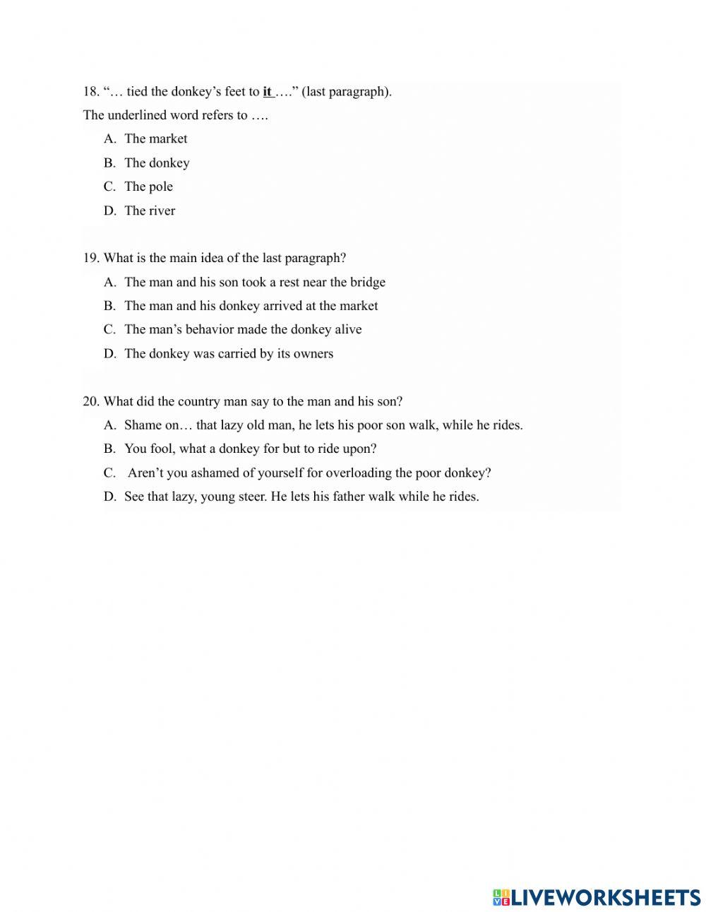 Graded Exercise-Narrative Text