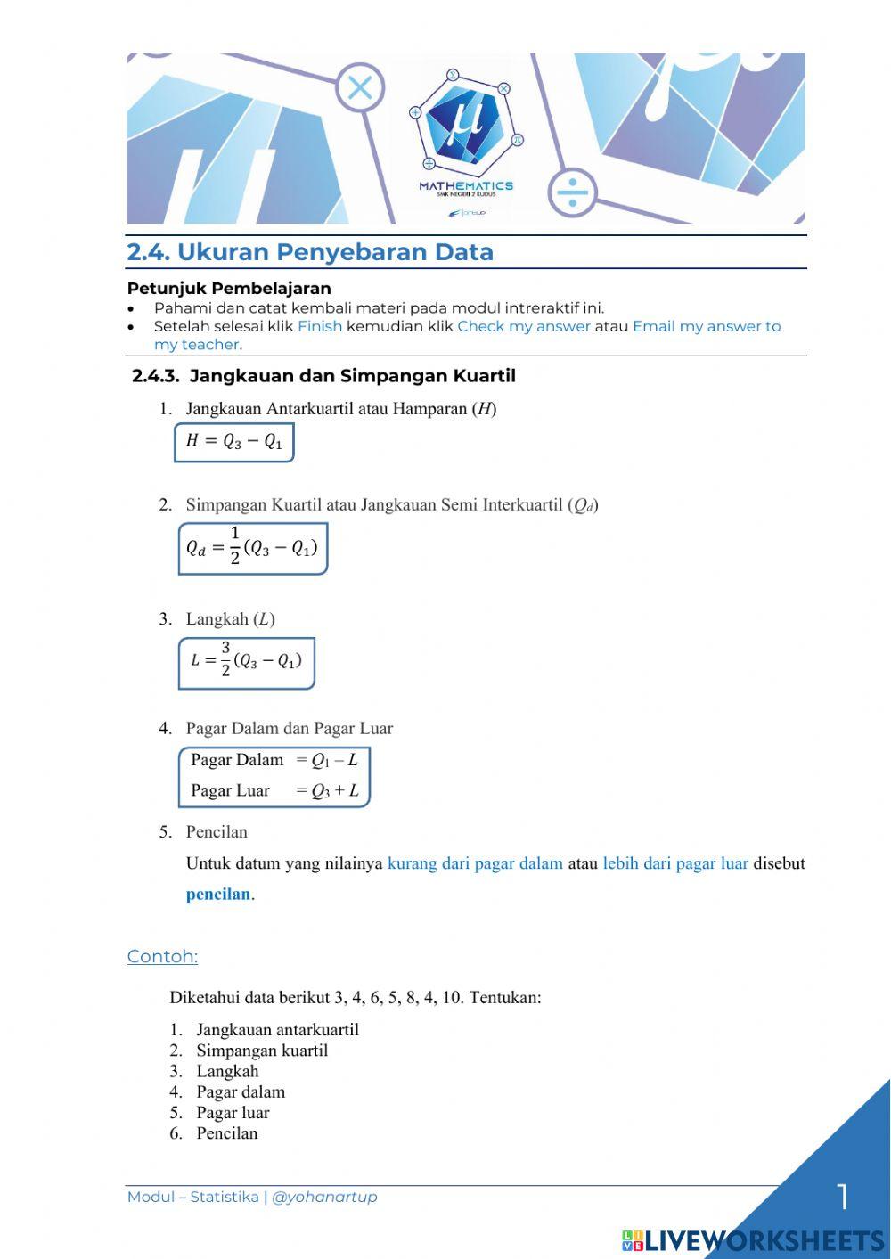 Jangkauan dan Simpangan Kuartil