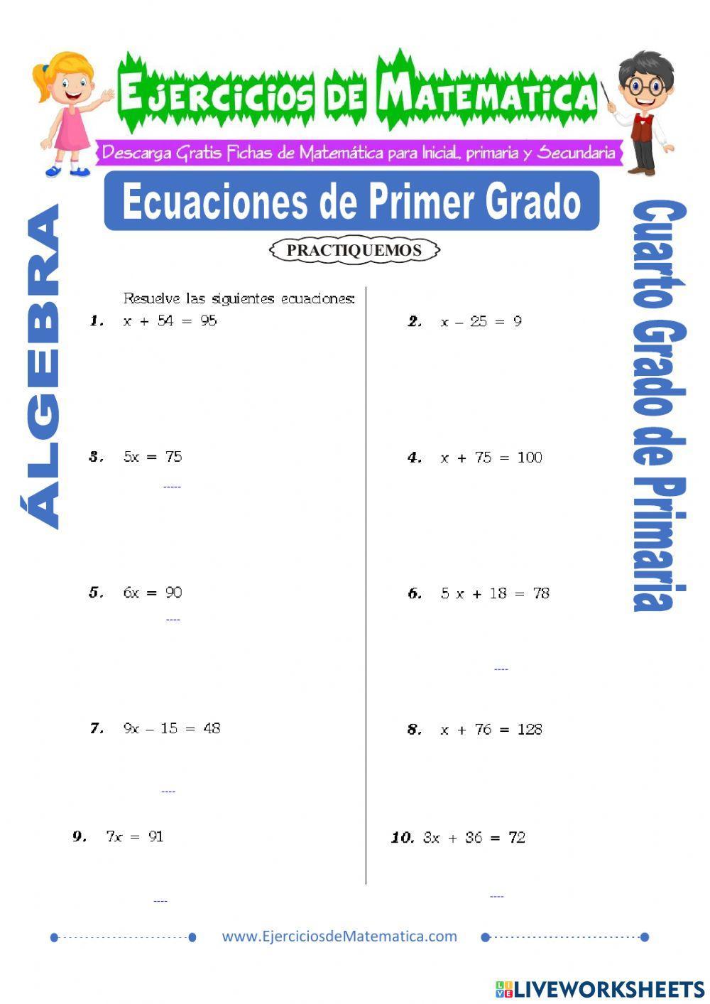 Ecuaciones de Primer grado